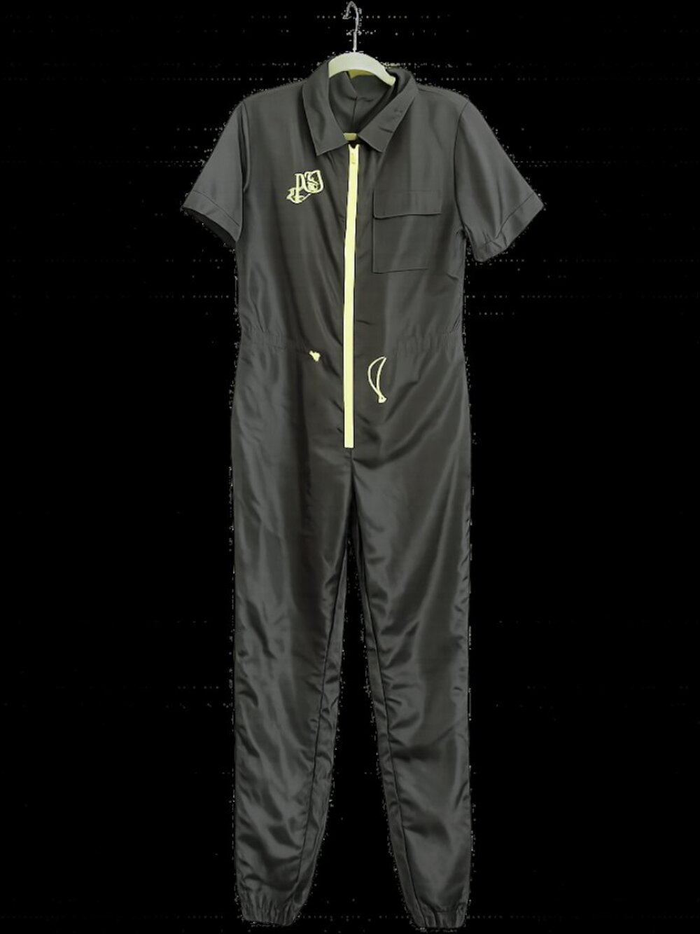 Gamer PS Short Sleeve Nylon Jumpsuit Coveralls Neon Yellow Zipper
